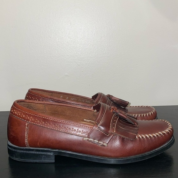 Anthropologie Bass Weejuns Brown Leather Tassel Loafers Comfort Shoes Size 9 D